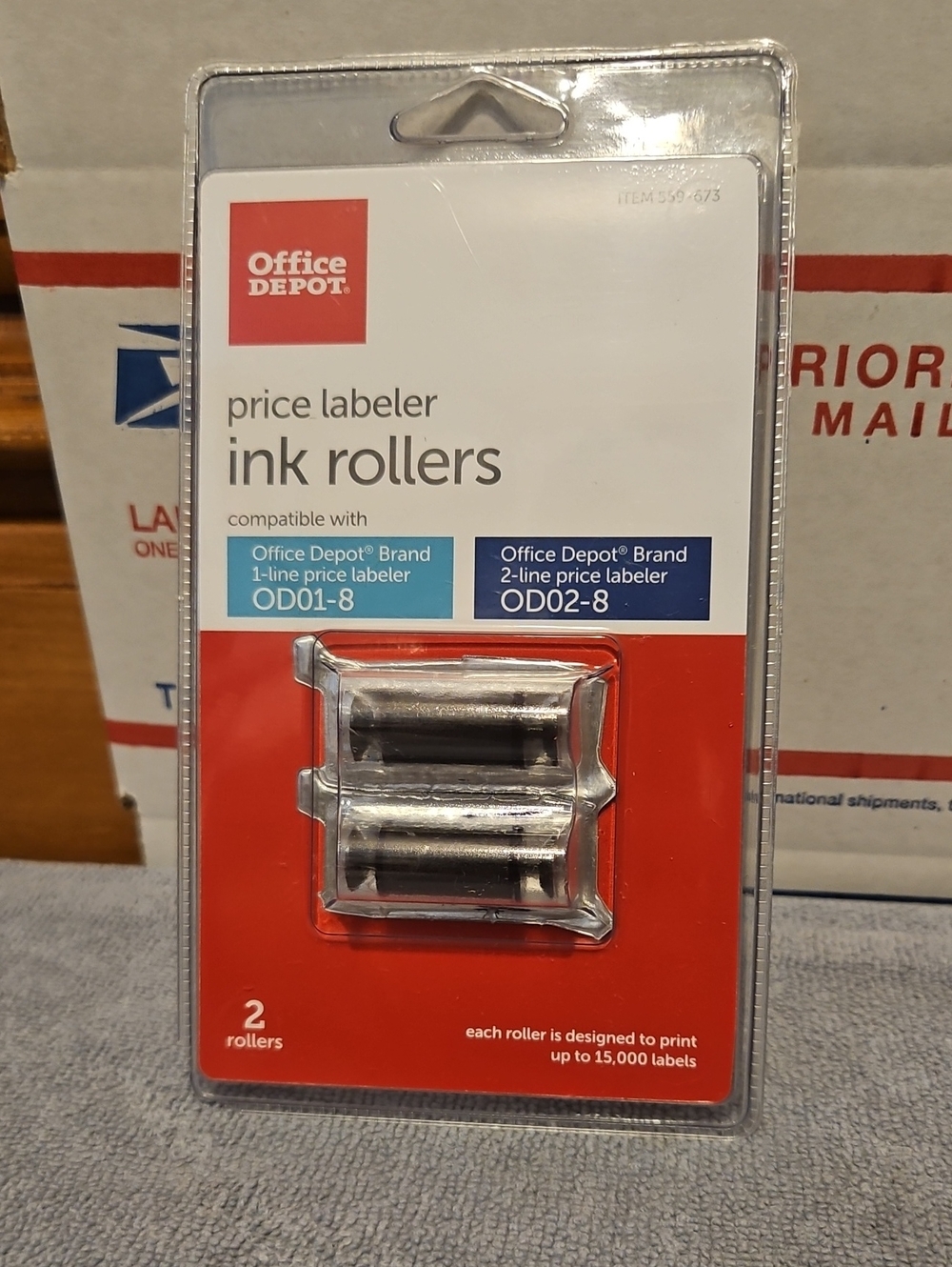 OFFICE DEPOT Price Labeler Ink Rollers 559-673 for OD01-8 and OD02-8 (2-rollers)